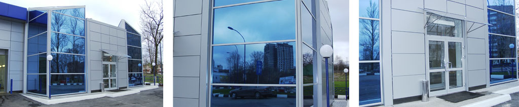 Остекление фасадов магазинов большими стеклопакетами Егорьевск